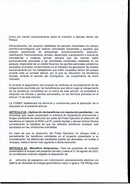 Hoja 14/15 del decreto MEF 172 de 30 de setiembre 2020